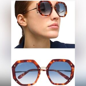 NEW Salvatore Ferragamo SF940S 214 Geometric Sunglasses
